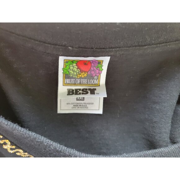 Fruit of Loom Womens Top XXL Tee Short Sleeve Tropical Black BLA41E - Picture 6 of 8